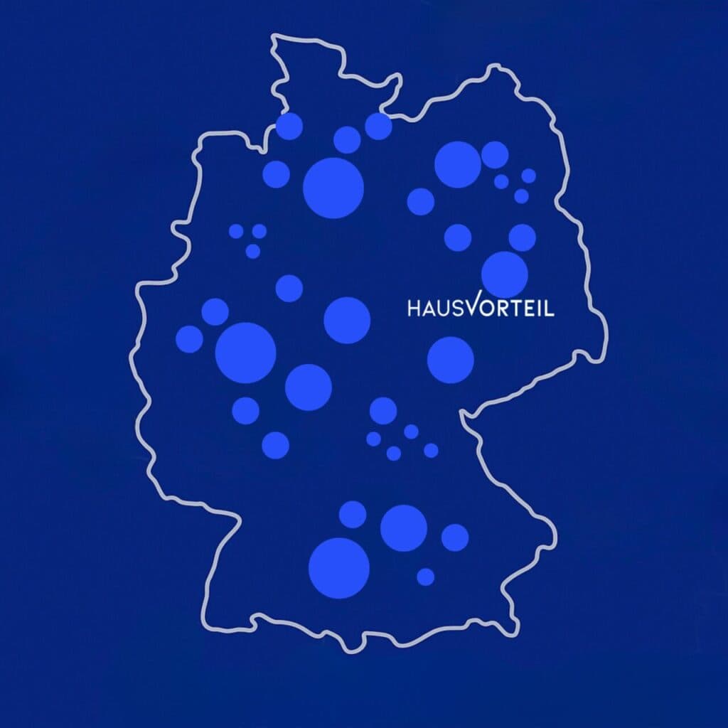 Deutschlandkarte mit HausVorteil Standorten