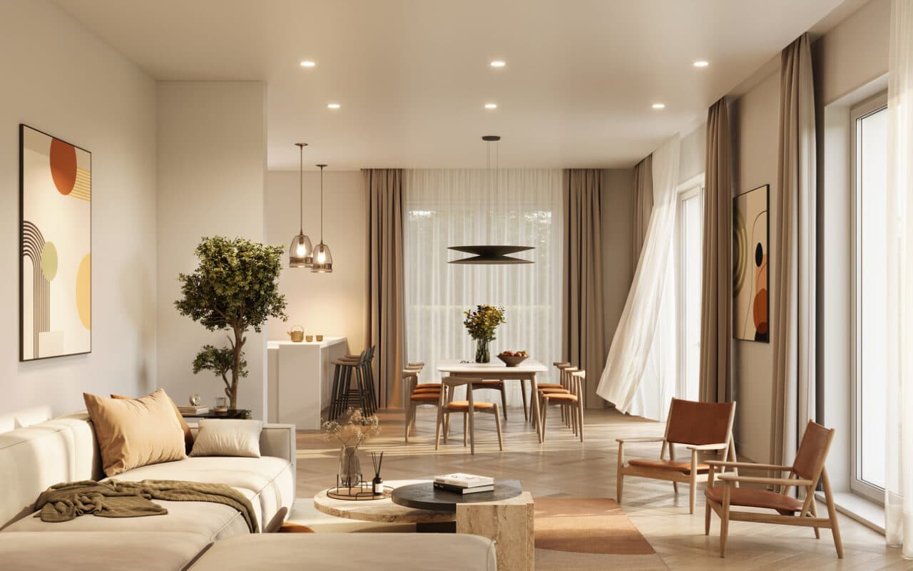 Wohnzimmer in einem Einfamilienhaus